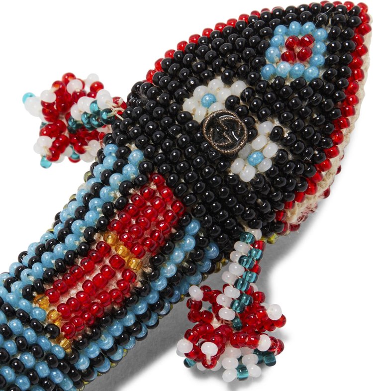 Gucci Hephaestion Beaded Snake Brooch Necklace Multicolor