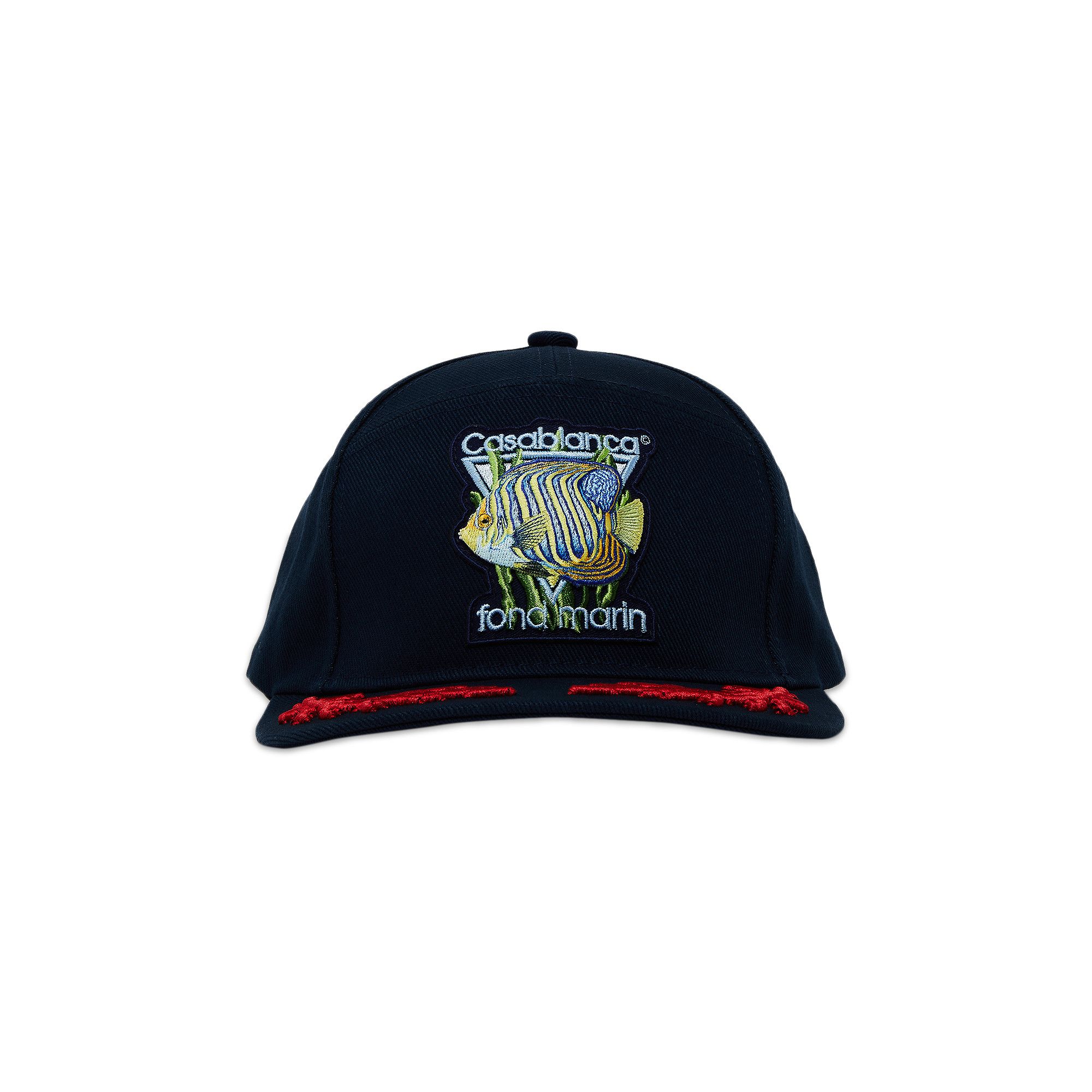 Buy Casablanca Fond Marin Coral Laurel Embroidered Cap 'Navy