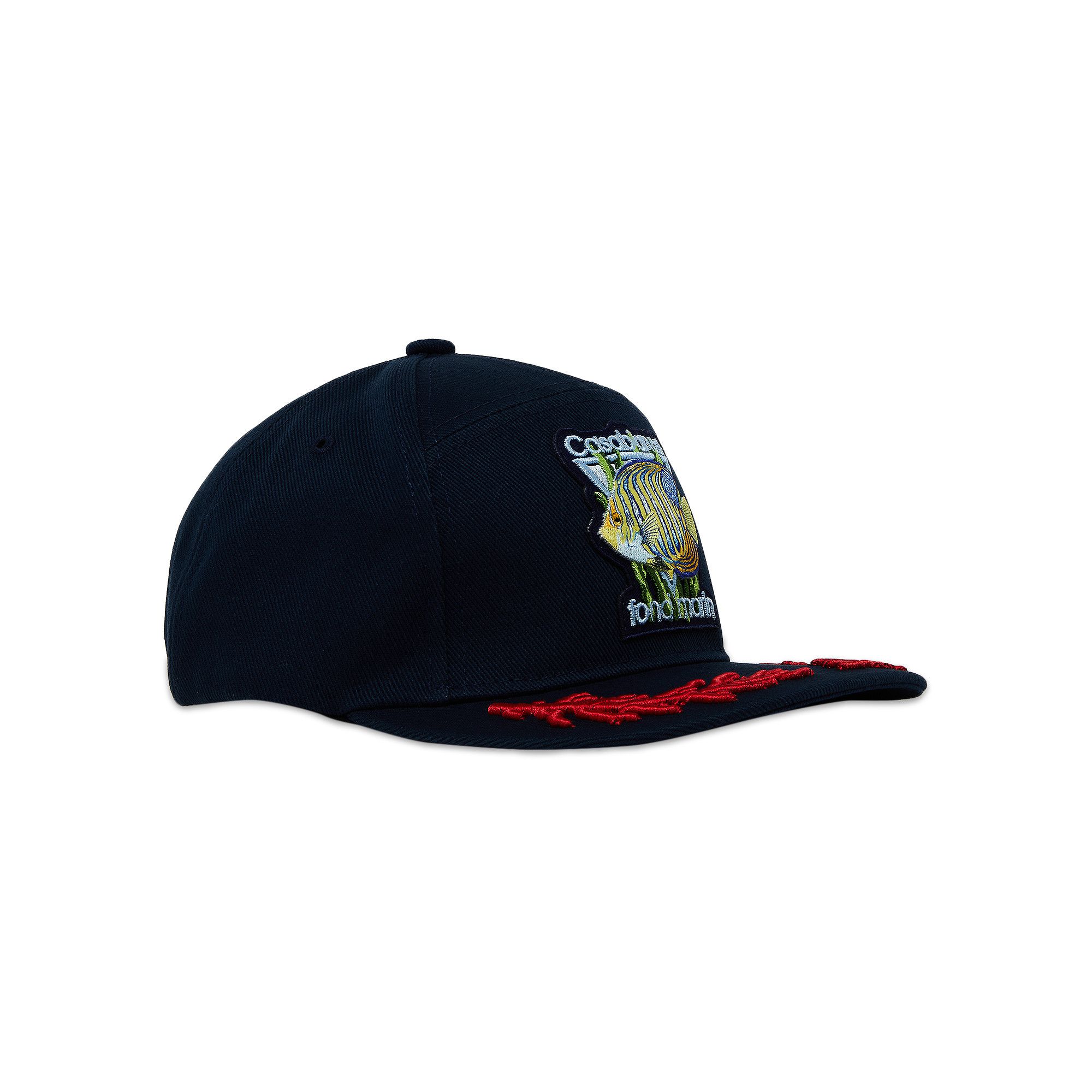 Buy Casablanca Fond Marin Coral Laurel Embroidered Cap 'Navy
