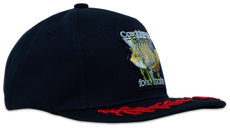 Casablanca Fond Marin Coral Laurel Embroidered Cap Navy