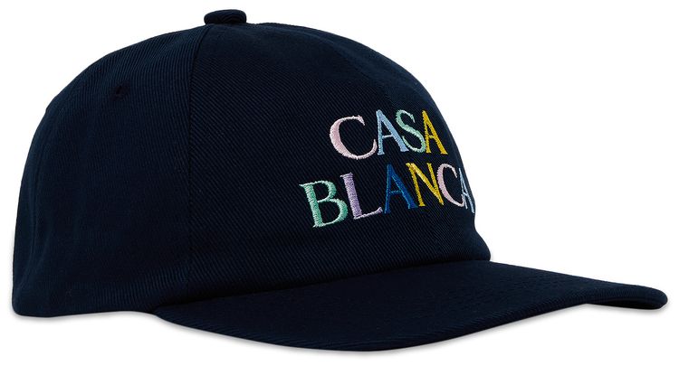Casablanca Stacked Logo Embroidered Cap Navy