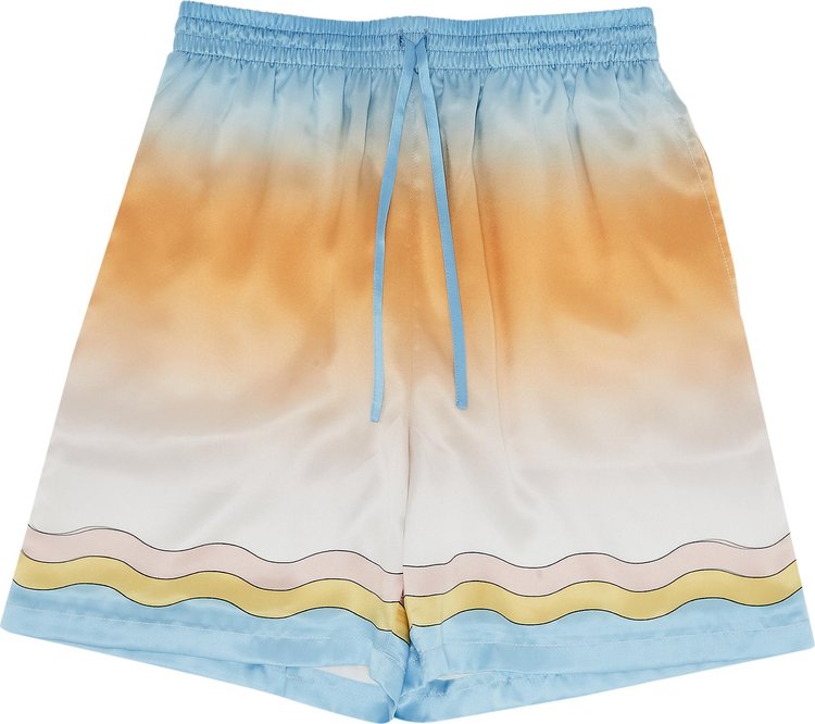 Casablanca Silk Shorts With Drawstrings 'White/Yellow'