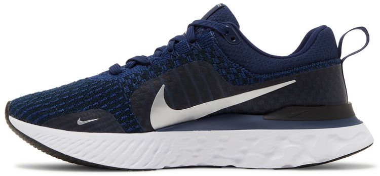 Nike React Infinity Run Flyknit 3 College Navy Metallic Silver