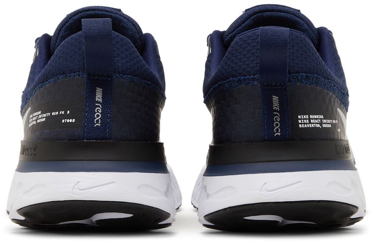 Nike React Infinity Run Flyknit 3 College Navy Metallic Silver