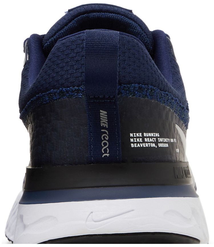 Nike React Infinity Run Flyknit 3 College Navy Metallic Silver