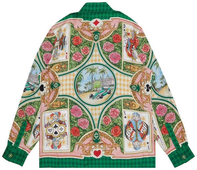 Pre Owned Casablanca Printed Silk Twill Shirt Le Jardin Des Cartes