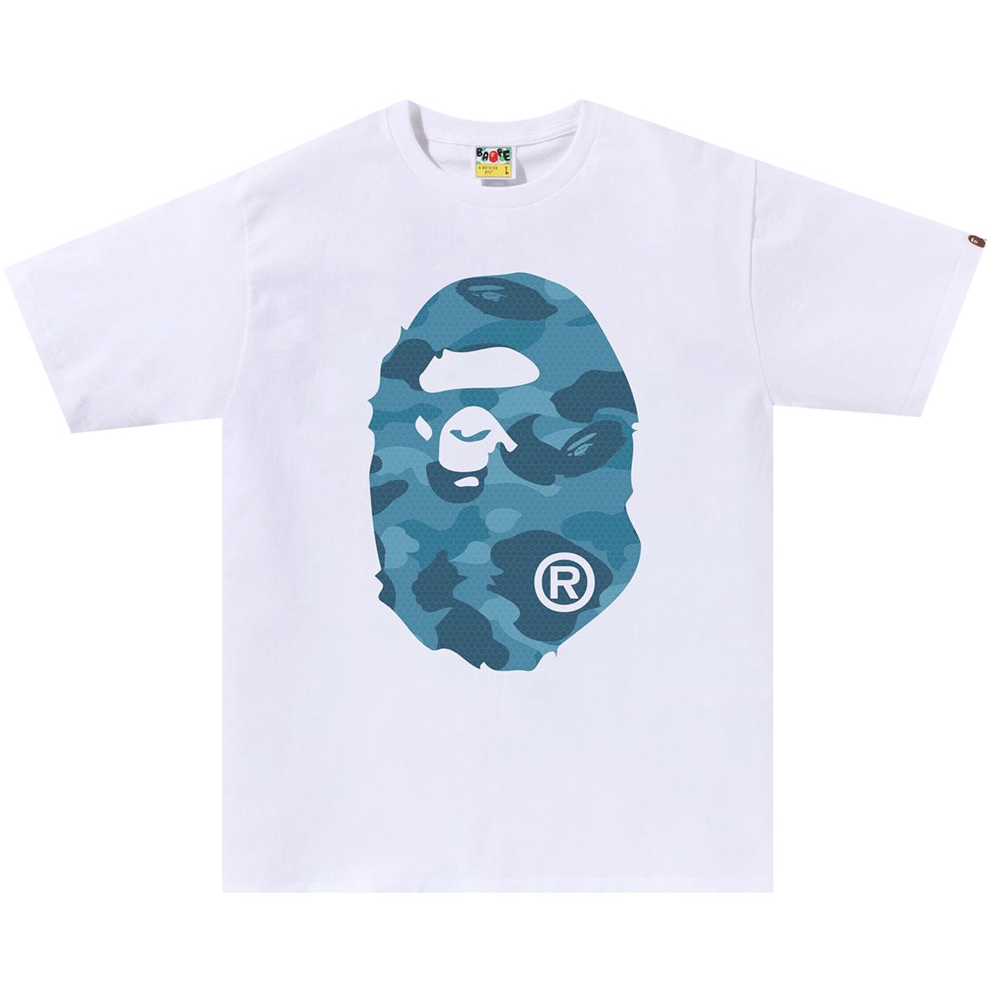 Blue camo bape shirt sales