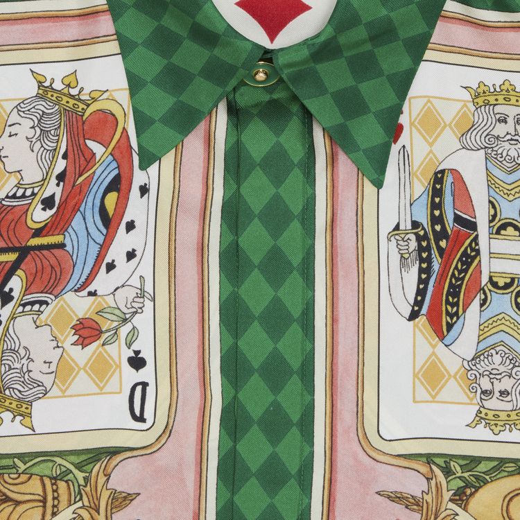 Pre Owned Casablanca Printed Silk Twill Shirt Le Jardin Des Cartes