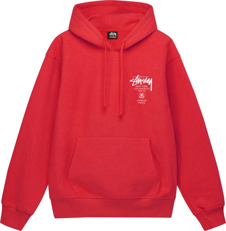 Stussy World Tour Hoodie Red