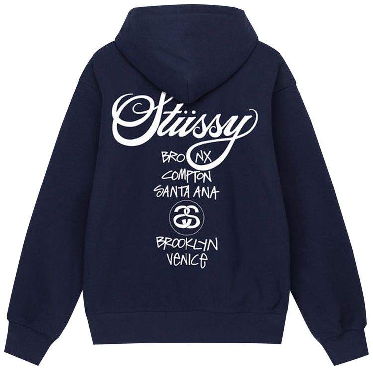 Stussy World Tour Zip Hoodie Yellow