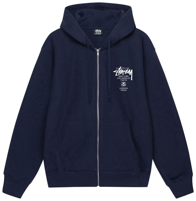 Stussy World Tour Zip Hoodie Yellow