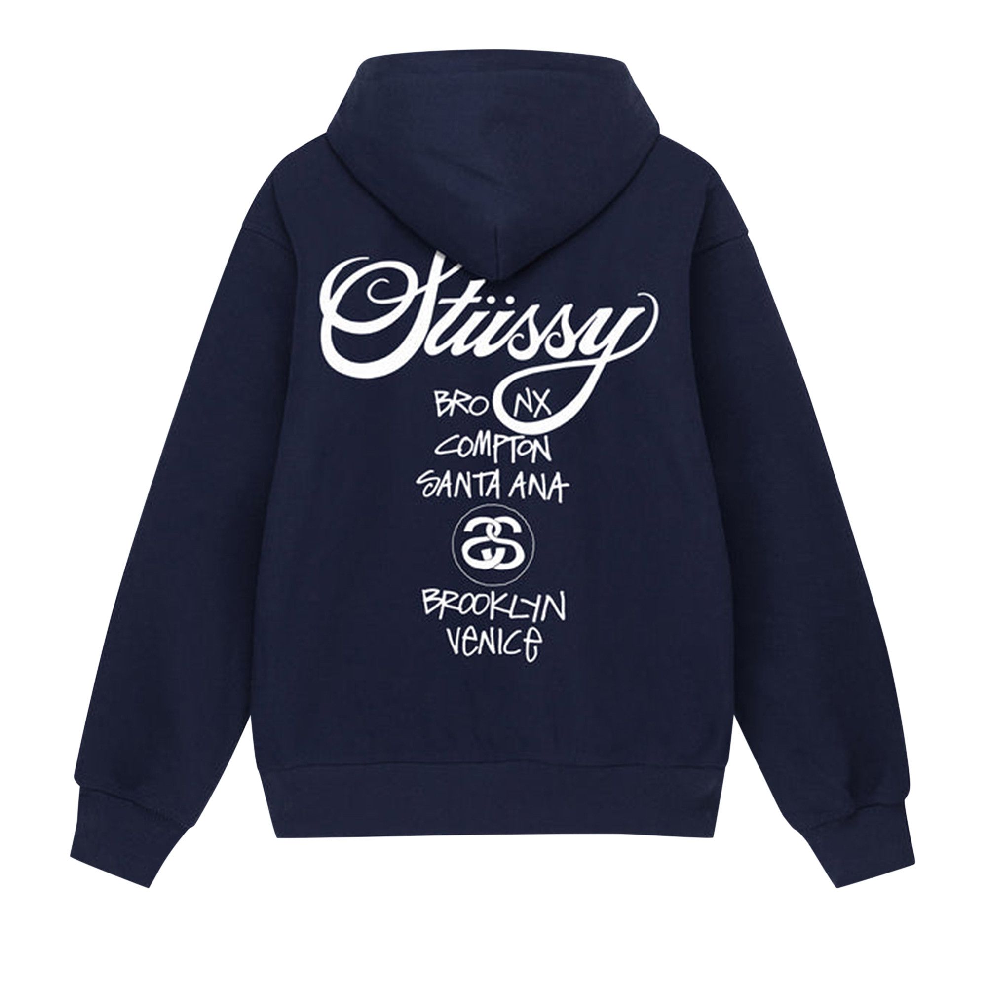 Buy Stussy World Tour Zip Hoodie 'Navy' - 3973792 NAVY | GOAT