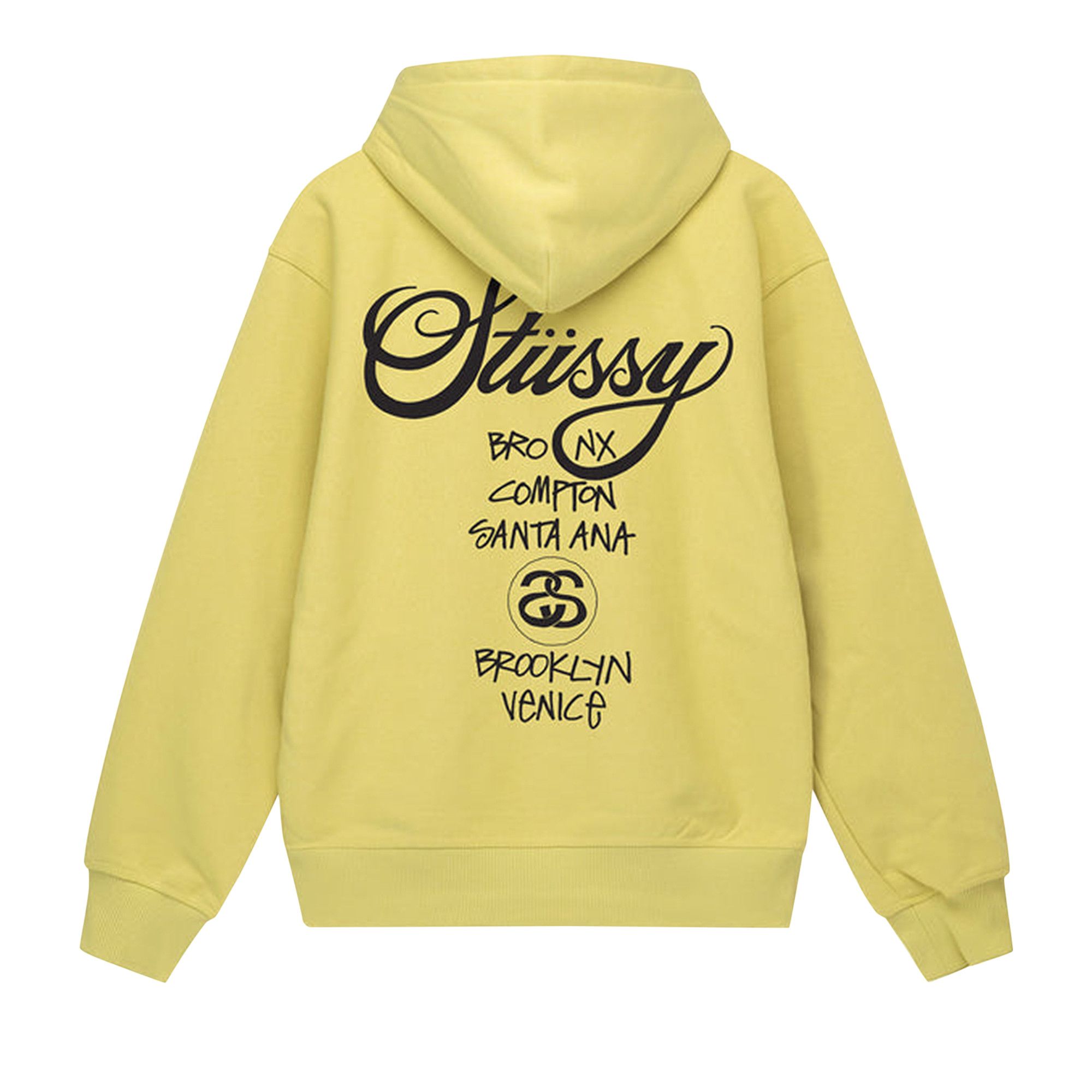 Buy Stussy World Tour Zip Hoodie 'Black' - 3973792 BLAC | GOAT