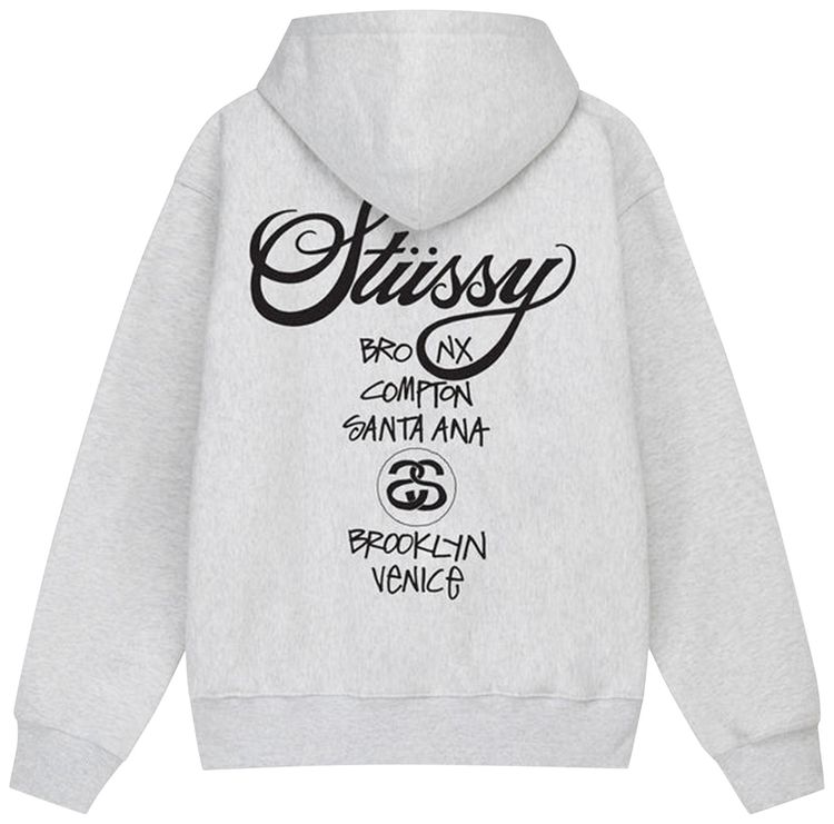 Stussy World Tour Zip Hoodie Black