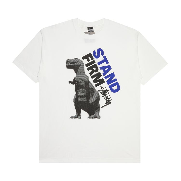 Stussy Stand Firm Dino Tee White