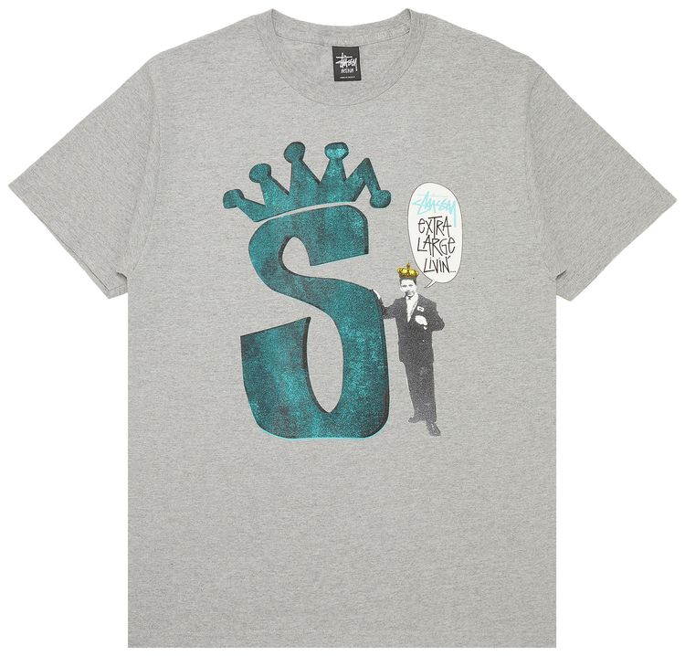 Stussy S Crown Livin Tee Grey Heather