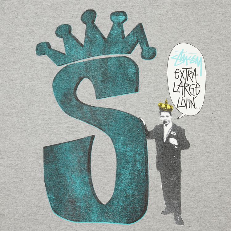 Stussy S Crown Livin Tee Grey Heather