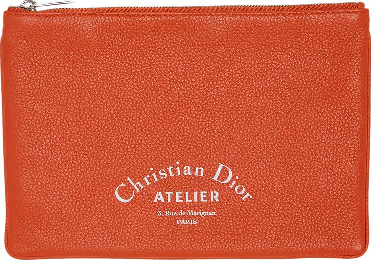 Dior Small Leather Zip-Pouch 'Orange'