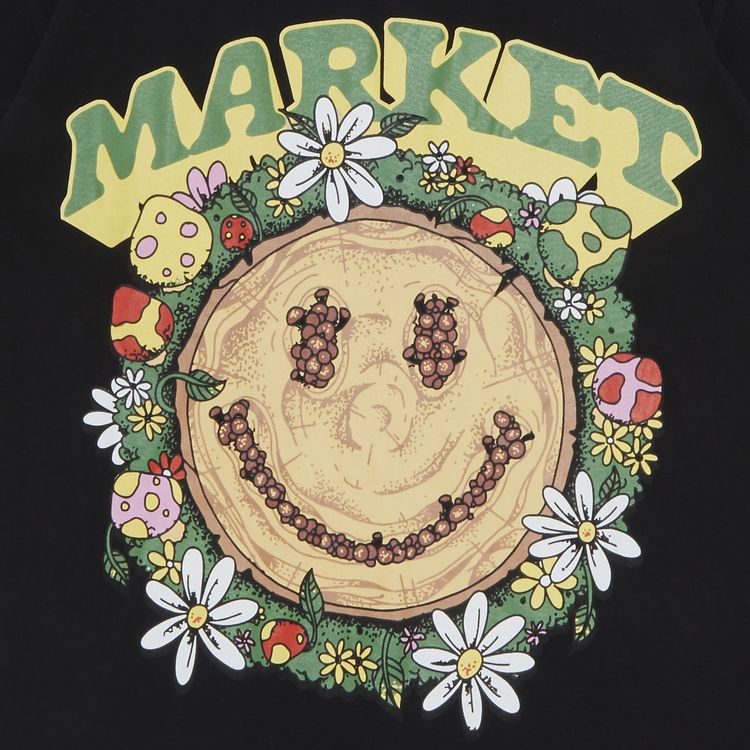Market Smiley Decomposition T Shirt Vintage Black