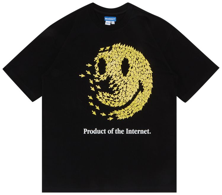 Market Smiley Product Of The Internet T Shirt Black