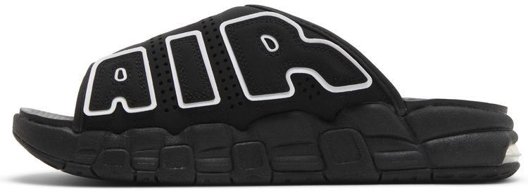 Air More Uptempo Slide Black   Black Sole