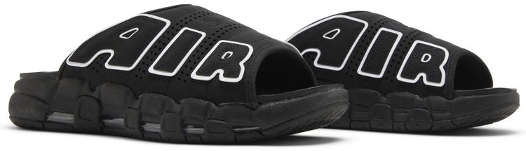 Air More Uptempo Slide Black   Black Sole