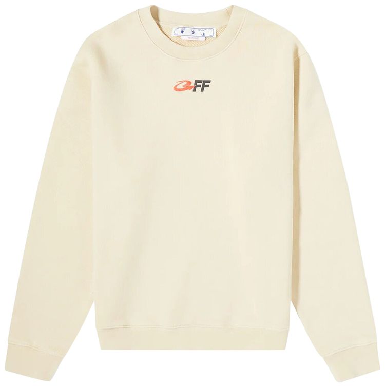 Off White The Opposite Casual Tee Beigeblack