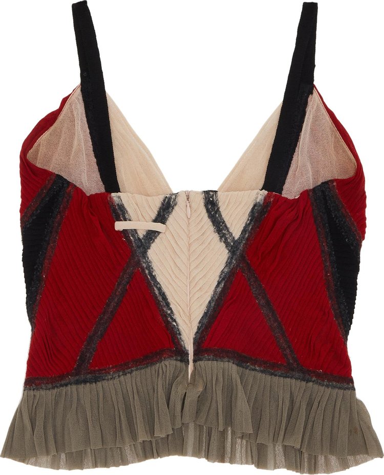 Vintage Jean Paul Gaultier Ruched Tank Top RedCream From the Closet of Maria Zardoya