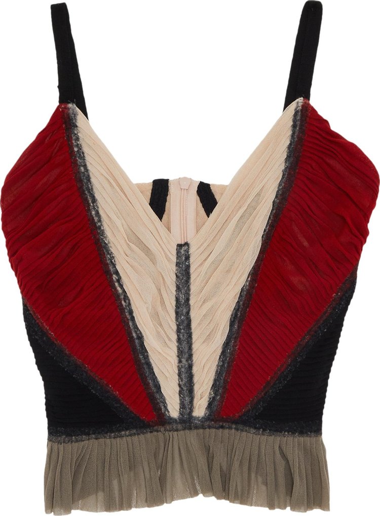 Vintage Jean Paul Gaultier Ruched Tank Top 'Red/Cream', From the Closet of Maria Zardoya