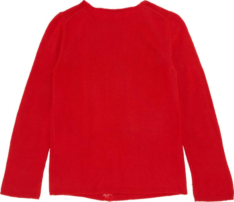 Vintage Comme des Garcons Girl Distressed Sweater Red From the Closet of Maria Zardoya