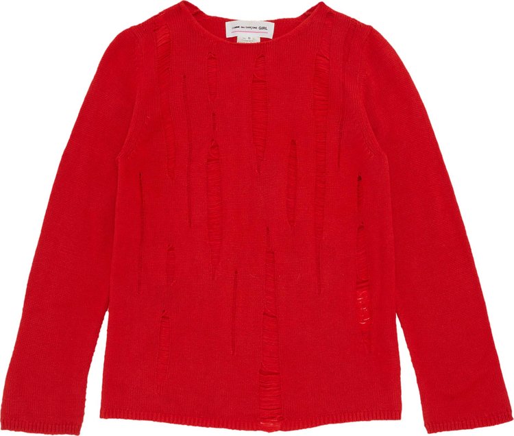 Vintage Comme des Garçons Girl Distressed Sweater 'Red', From the Closet of Maria Zardoya