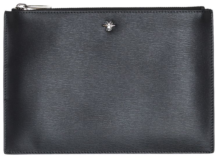 Dior Bee Zip Top Pouch Black