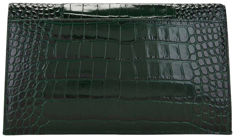 Balenciaga Hourglass Flat Pouch Green