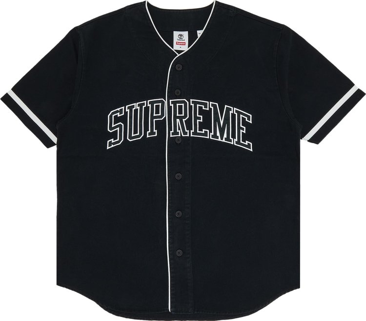 Buy Supreme x Timberland Baseball Jersey 'Black' - SS23KN83 BLACK | GOAT