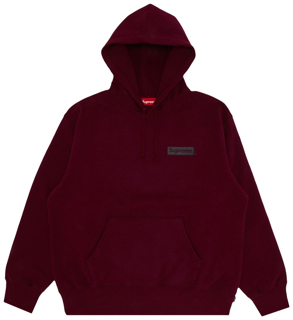 Supreme tricolor hooded sweatshirt burgundy clearance