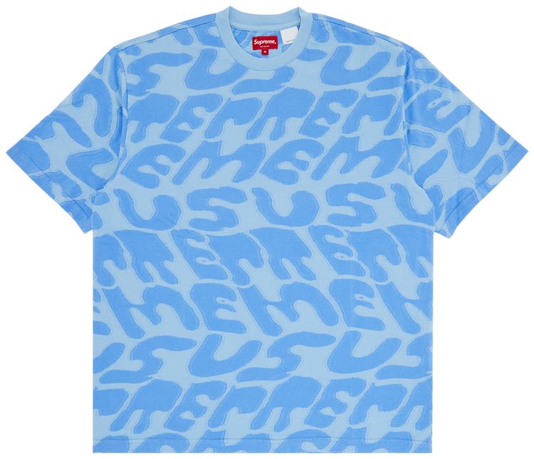 Supreme Stacked Intarsia Short Sleeve Top Light Blue