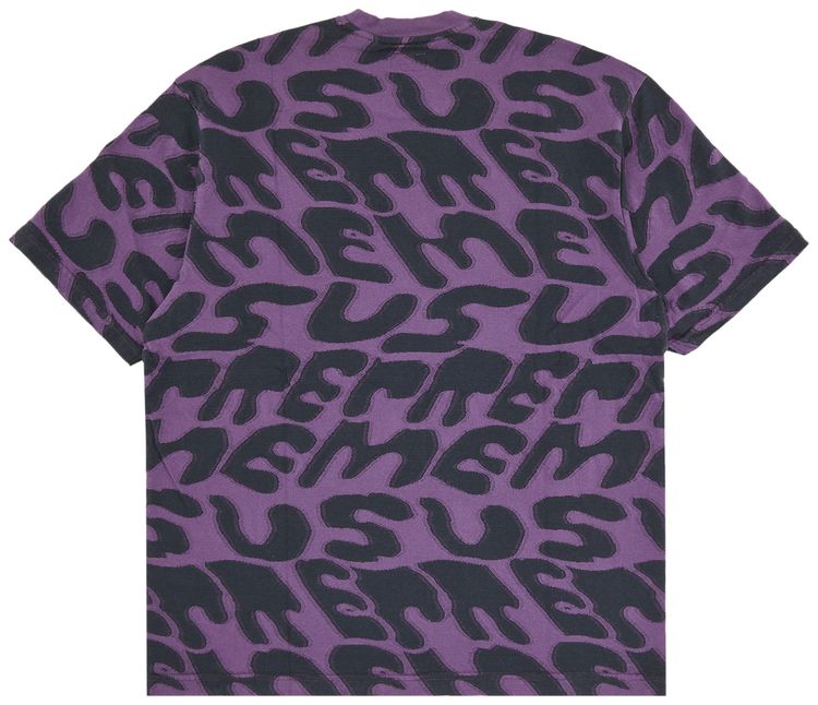 Supreme Stacked Intarsia Short Sleeve Top Dusty Purple