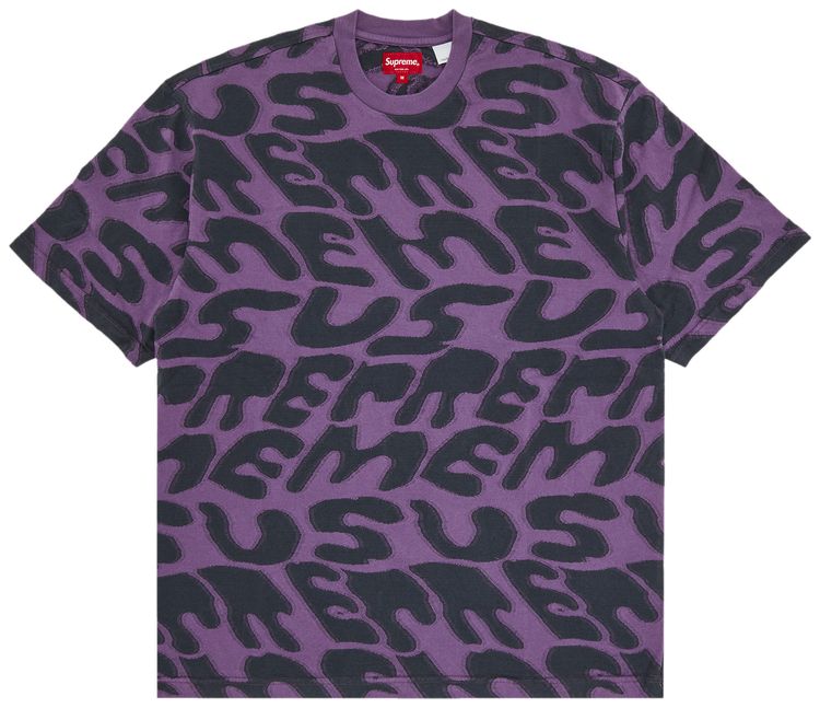 Supreme Stacked Intarsia Short Sleeve Top Dusty Purple
