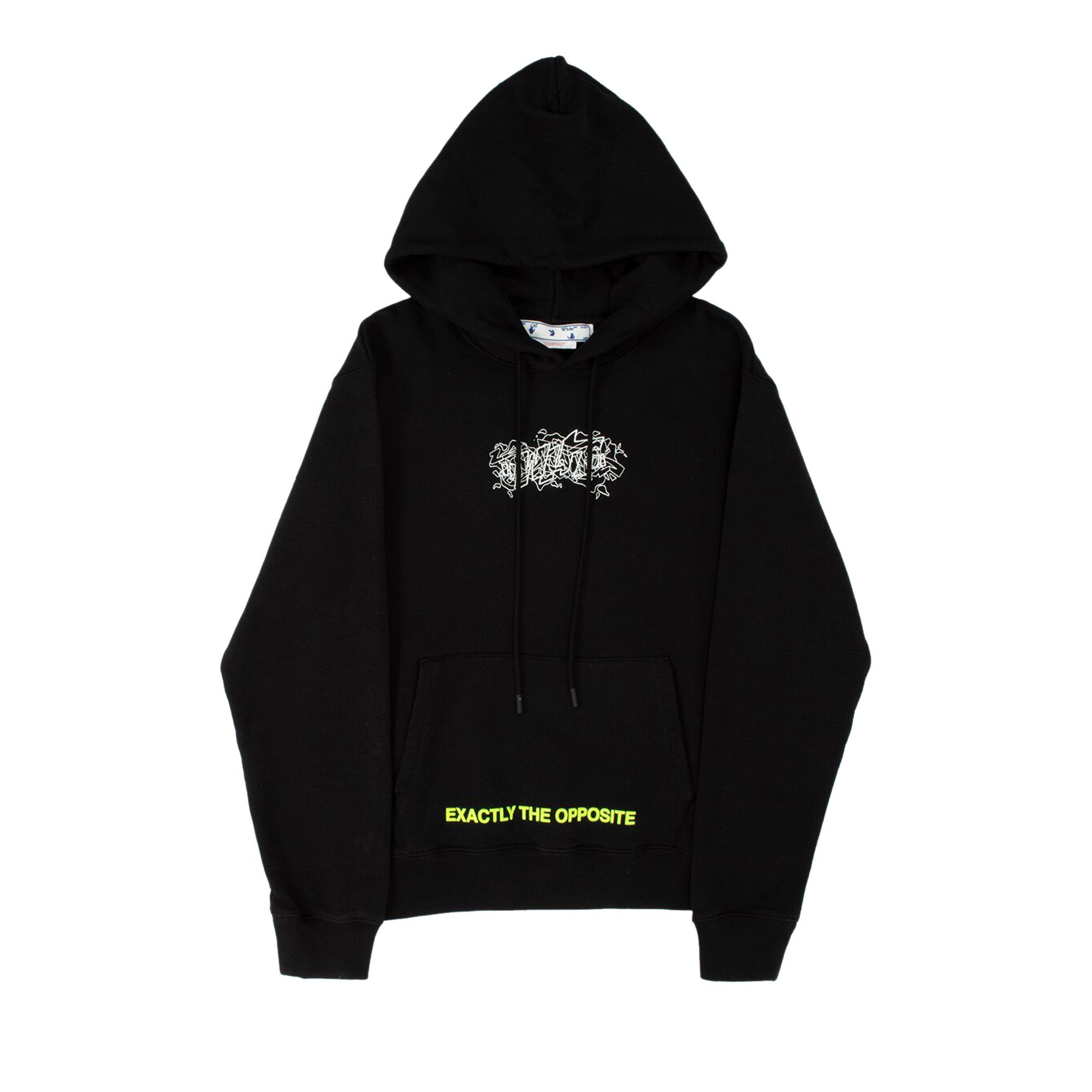 Buy Off White Graffiti Layer Slim Hoodie Black White