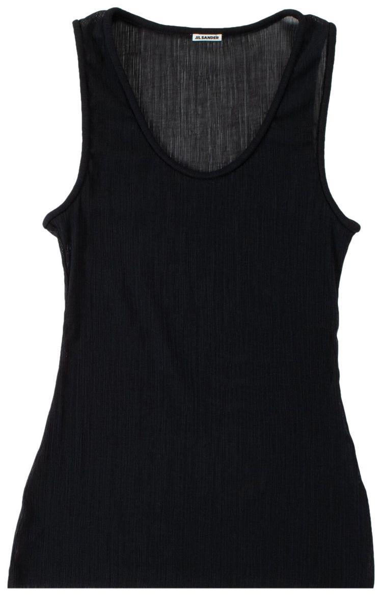 Jil Sander U Neckline And Piping Detail Tank Top Black