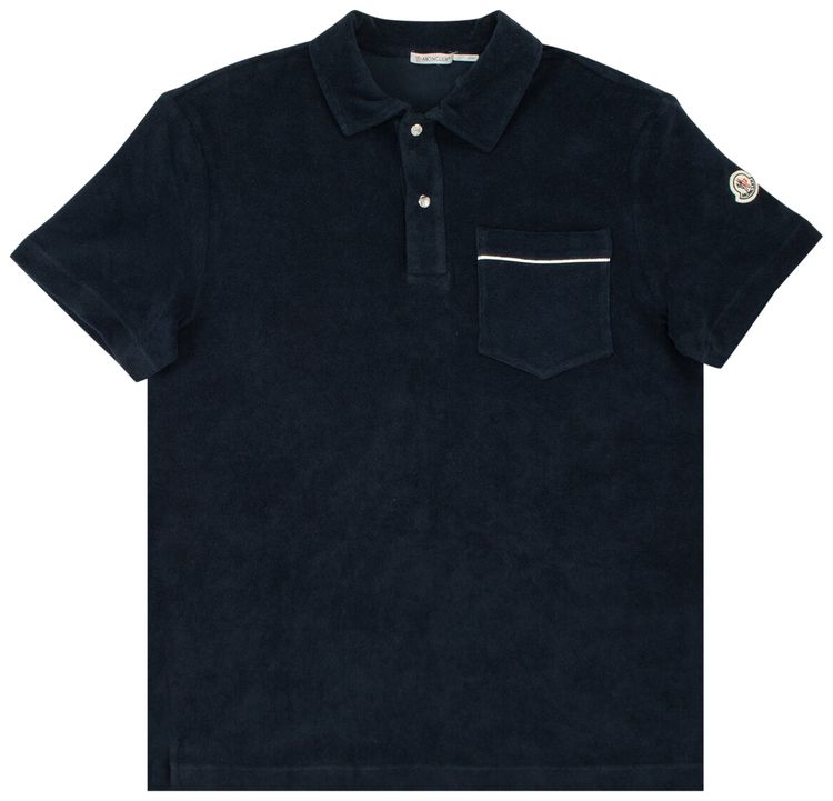 Moncler Short Sleeve Polo Blue