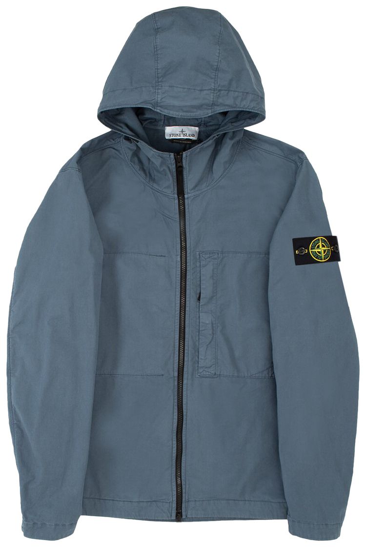Stone Island Twill Stretch TC Hooded Jacket Dark Blue