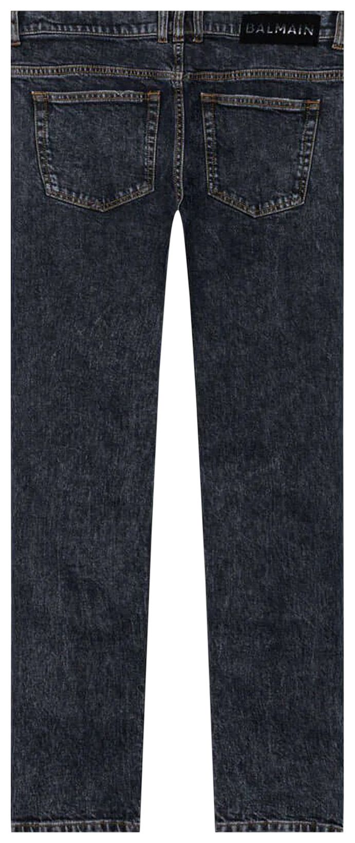 Balmain 6 Pocket Slim Denim Pants Black