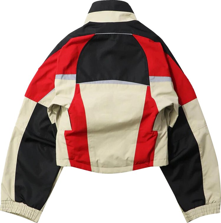 Martine Rose Shrunken Sports Jacket RedBlackBeige