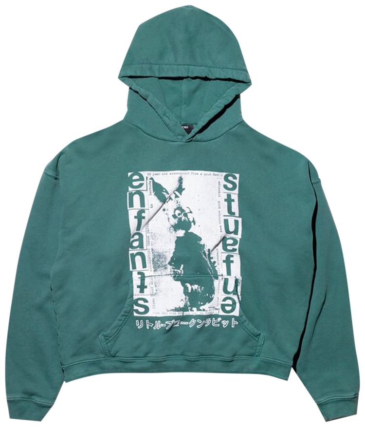 Enfants Riches Deprimes Pathetic Japanese Rabbit Hoodie Pine GreenWhite