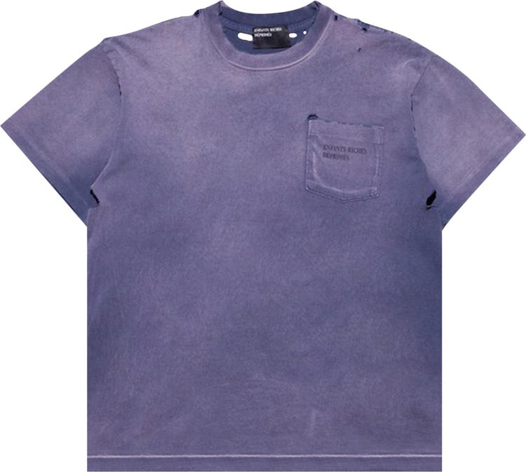 Enfants Riches Déprimés Thrashed Classic Logo Pocket T-Shirt 'Purple/Black'