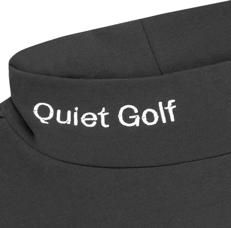 Quiet Golf Wordmark Mock Neck Black