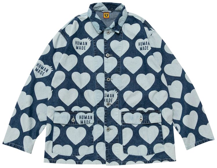 Human Made Heart Denim Coverall Jacket Indigo