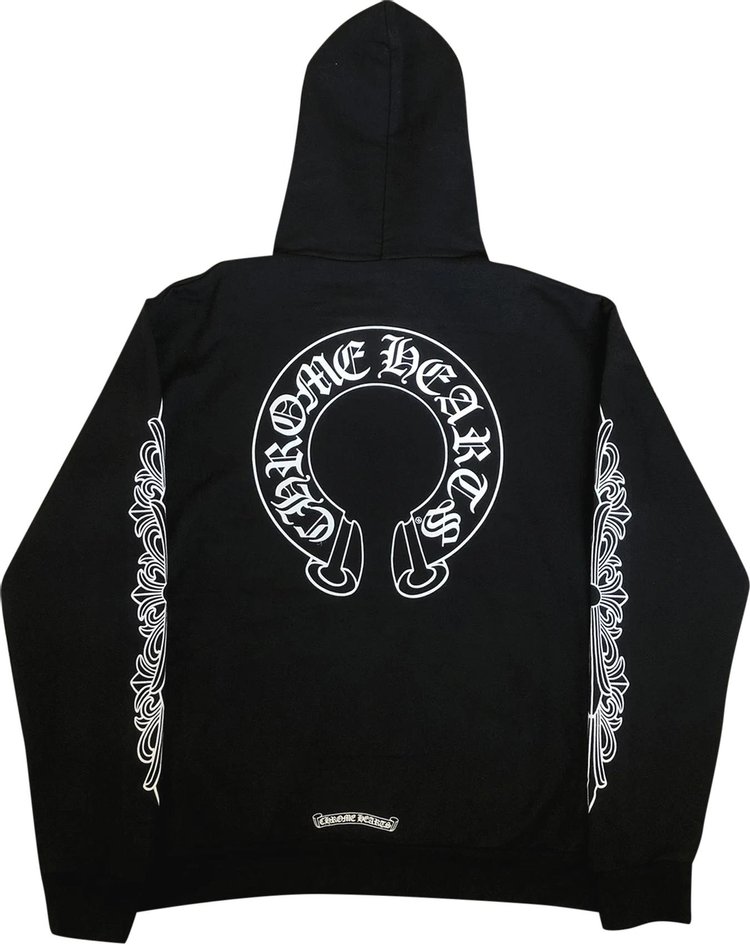 Chrome Hearts Horseshoe Floral Hoodie Black