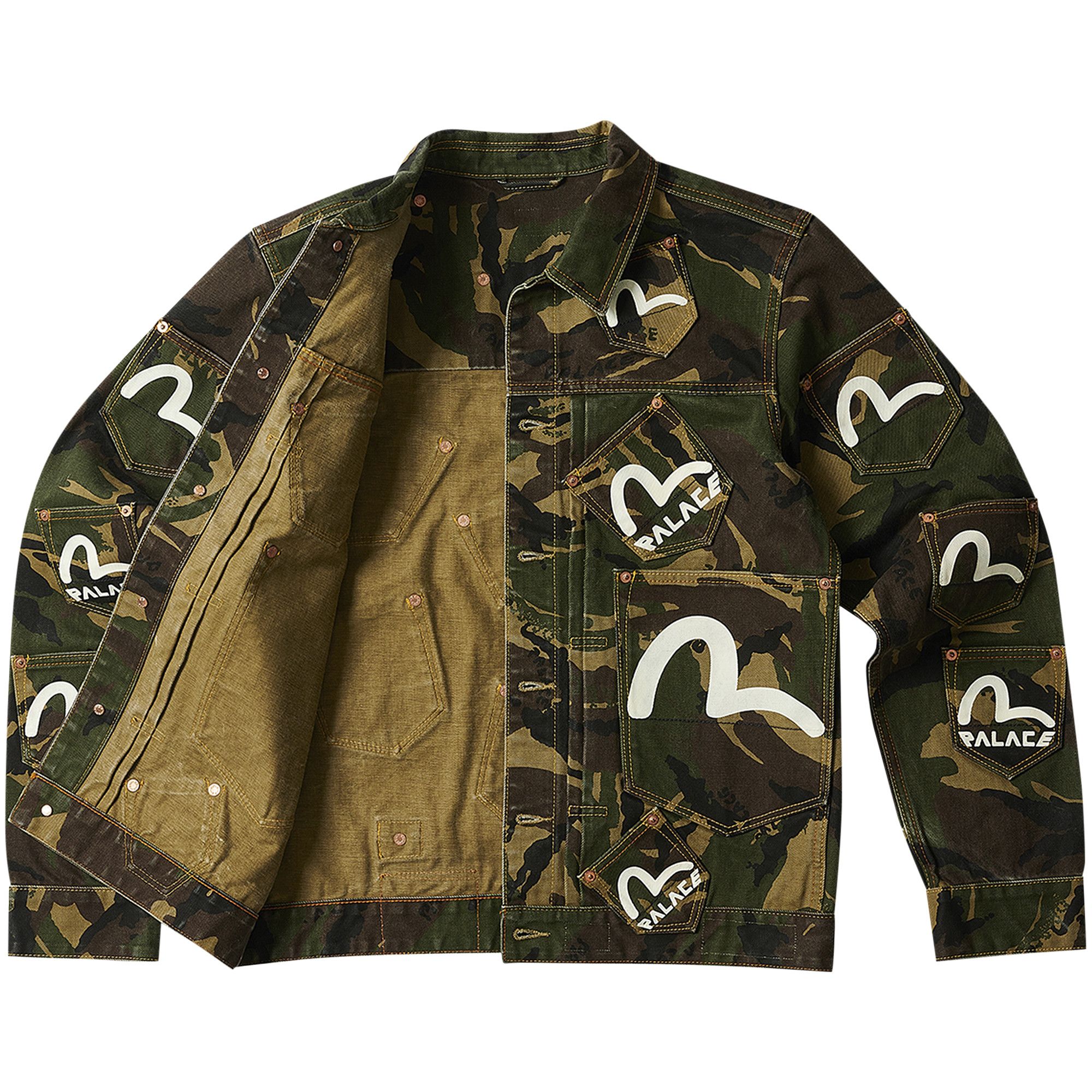 Achetez des Palace x Evisu Type One Denim Jacket Camo P24EVJK002 GOAT FR